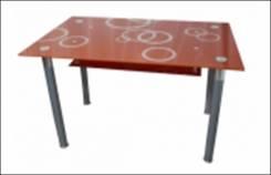 DT-032 стол обеденный, 1300*800, стекло оранжевое, (Керри)